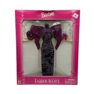 Vintage NIP 1995 Mattel Barbie Deluxe Fashion Avenue Purple Evening Gown #14306